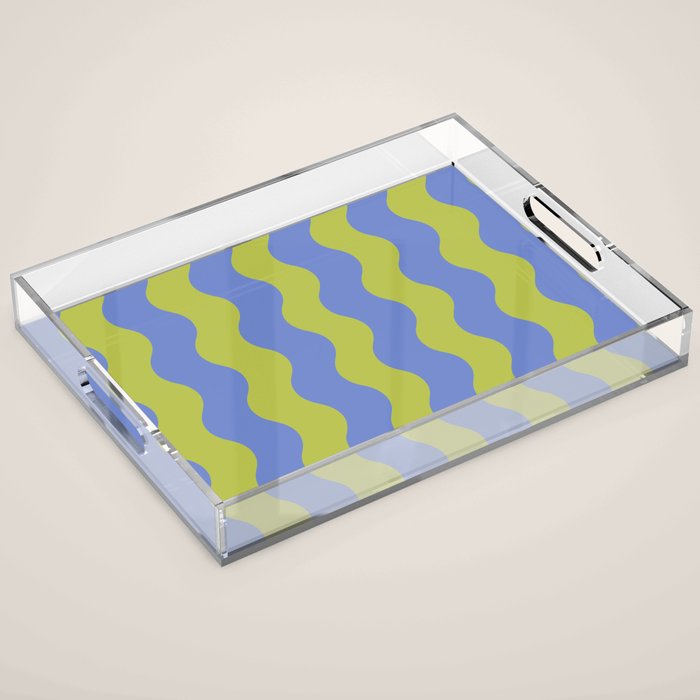 Striped Waves Retro Surf Acrylic Tray Gallery Image 1