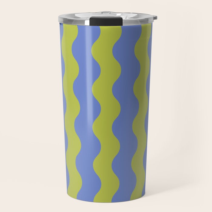 Striped Waves Retro Surf Travel Mug Gallery Image 1