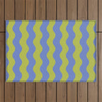 Striped Waves Retro Surf Outdoor Rug Gallery Image 1