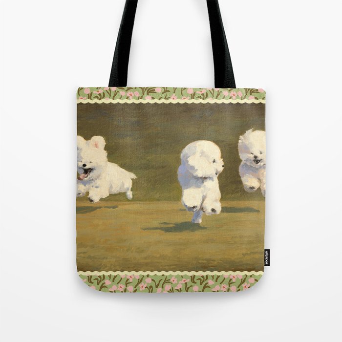 Three Dogs Running Tote Bag Gallery Image 1