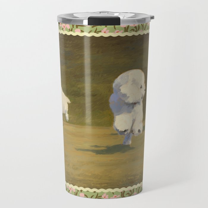 Three Dogs Running Travel Mug Gallery Image 1