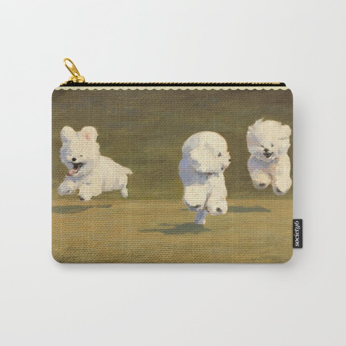 Three Dogs Running Carry All Pouch Gallery Image 1
