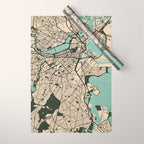 Boston City Map of the United States - Vintage Wrapping Paper Gallery Image 1