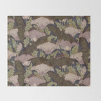 Vintage Art Deco Bat and Flowers Throw Blanket Gallery Image 2