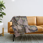 Vintage Art Deco Bat and Flowers Throw Blanket Gallery Image 1