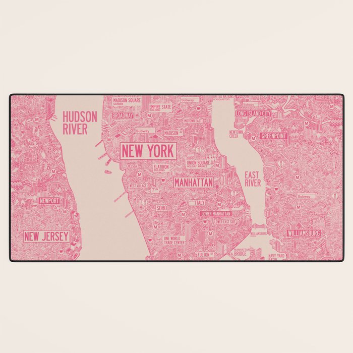 New York map Desk Mat Gallery Image 3