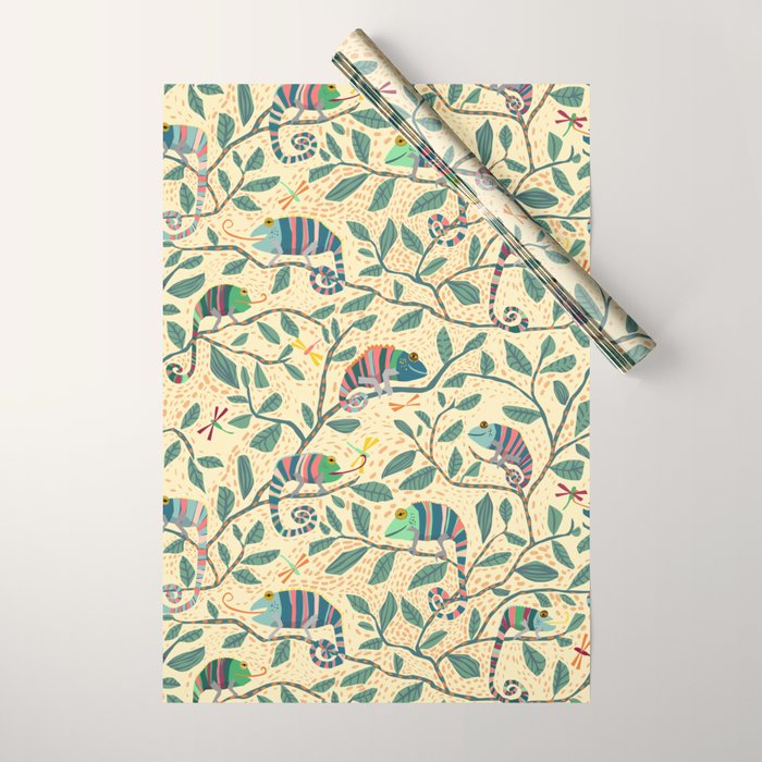 Quirky Chameleon family Wrapping Paper Gallery Image 1