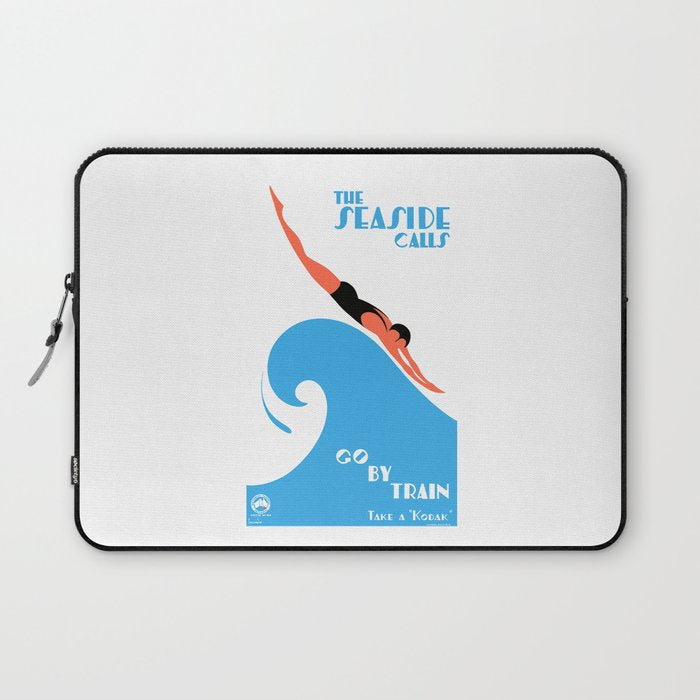 1938 AUSTRALIA The Seaside Calls Train Travel Poster Laptop Sleeve Gallery Image 1