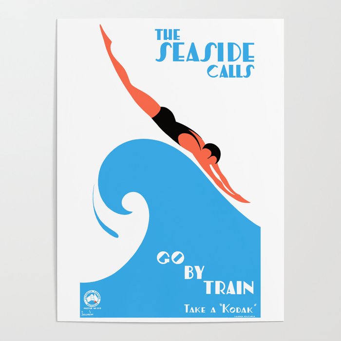 1938 AUSTRALIA The Seaside Calls Train Travel Poster Poster Gallery Image 4