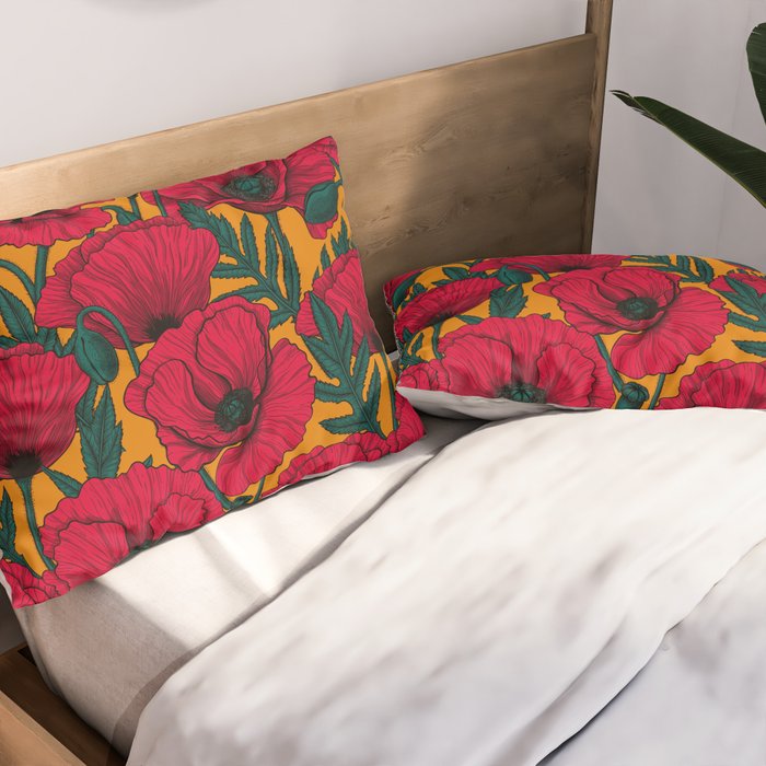 Red poppy garden    Pillow Sham Gallery Image 2