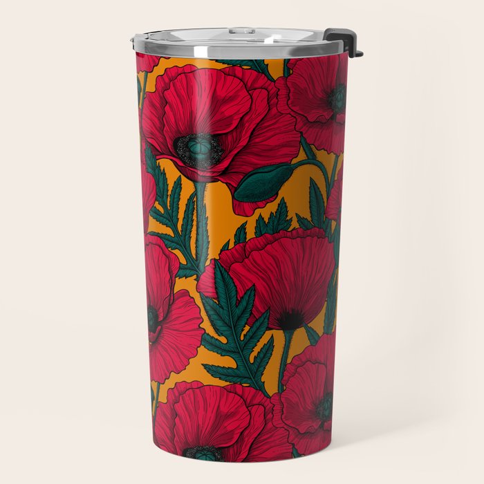 Red poppy garden    Travel Mug Gallery Image 2