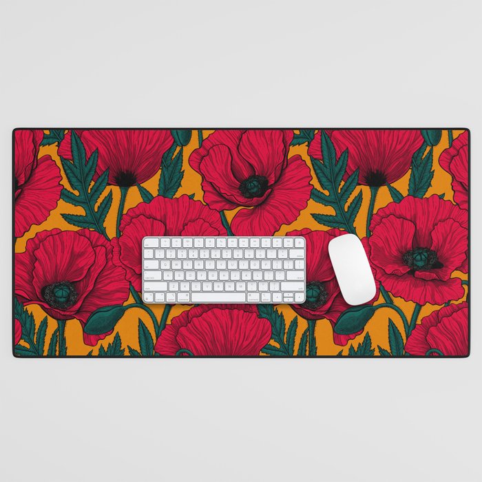 Red poppy garden    Desk Mat Gallery Image 1