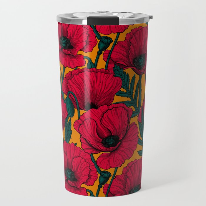 Red poppy garden    Travel Mug Gallery Image 1