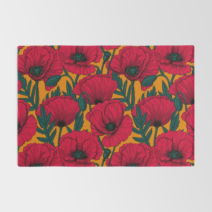 Red poppy garden    Rug Gallery Image 2