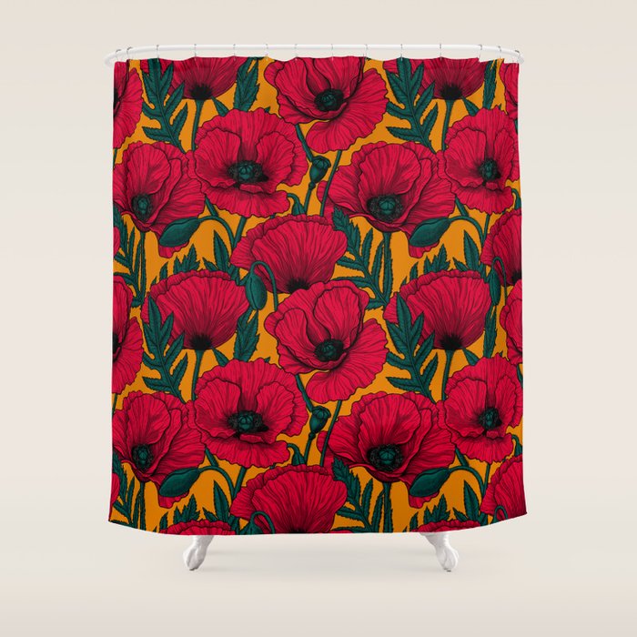 Red poppy garden    Shower Curtain Gallery Image 1
