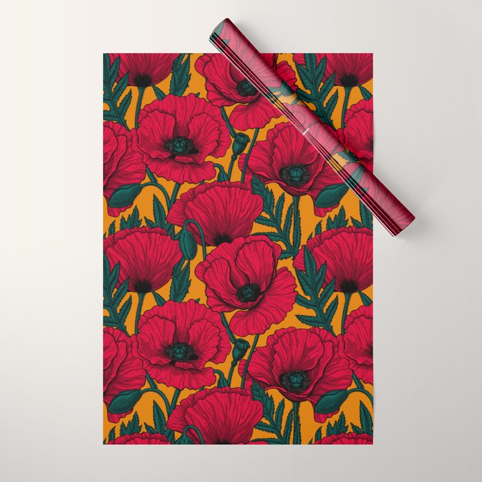 Red poppy garden    Wrapping Paper