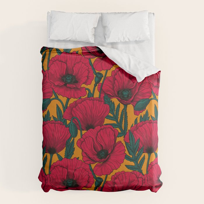 Red poppy garden    Duvet Cover Gallery Image 6