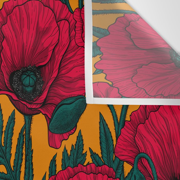 Red poppy garden    Wall Tapestry Gallery Image 3