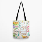 cheerful flower shop and a cat watercolor  Tote Bag Gallery Image 2