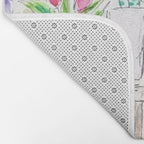 cheerful flower shop and a cat watercolor  Bath Mat Gallery Image 2