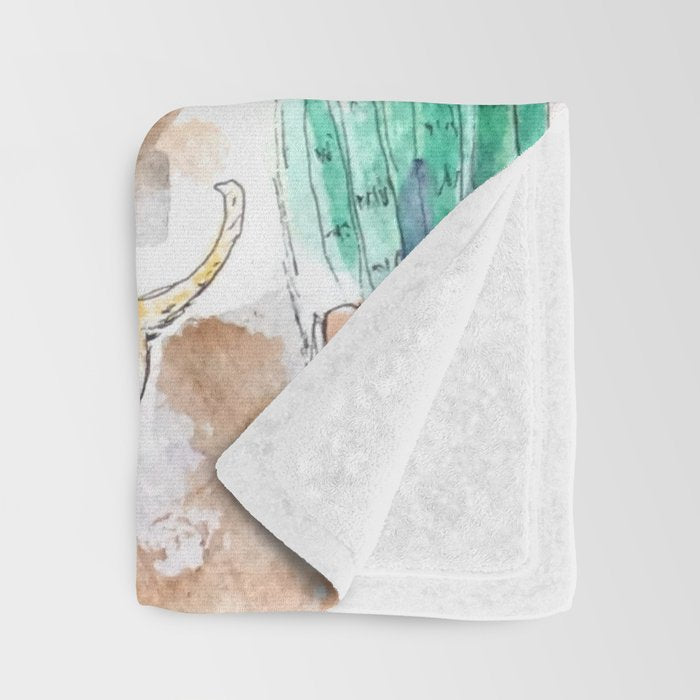 cheerful flower shop and a cat watercolor  Throw Blanket Gallery Image 3