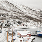 Harbor In Norway Snow Photo | Winter In Norway Boats And Mountains Art Print | Travel Photography Coffee Mug Gallery Image 2