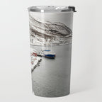 Harbor In Norway Snow Photo | Winter In Norway Boats And Mountains Art Print | Travel Photography Travel Mug Gallery Image 2