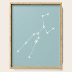 Taurus Zodiac Star Constellation Line Art Pastel Teal Serving Tray Gallery Image 1