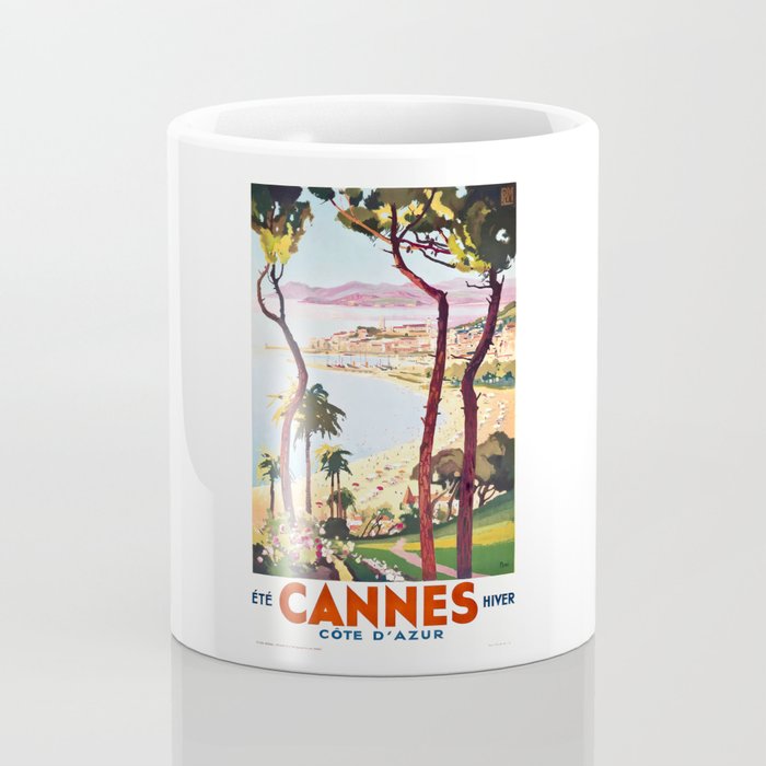 1938 France Cannes Cote D'Azur Travel Poster Coffee Mug Gallery Image 4