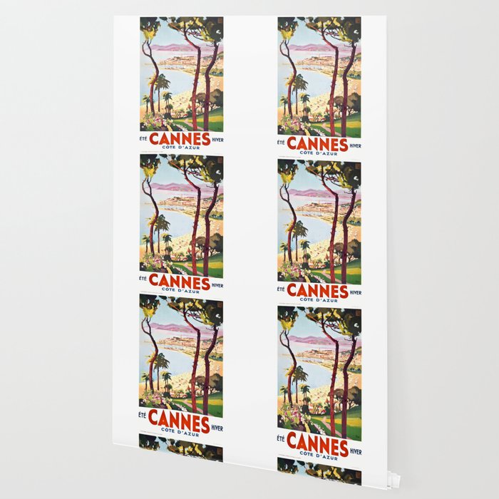 1938 France Cannes Cote D'Azur Travel Poster Wallpaper Gallery Image 2