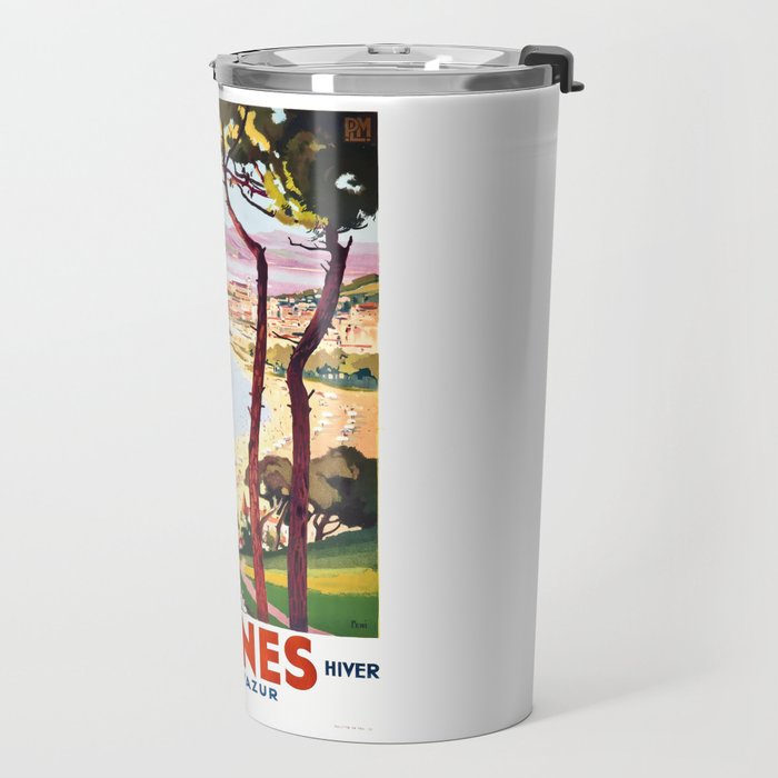 1938 France Cannes Cote D'Azur Travel Poster Travel Mug Gallery Image 2