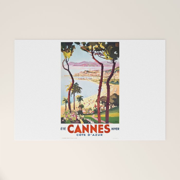 1938 France Cannes Cote D'Azur Travel Poster Welcome Mat Gallery Image 1