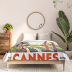 1938 France Cannes Cote D'Azur Travel Poster Comforter Gallery Image 3