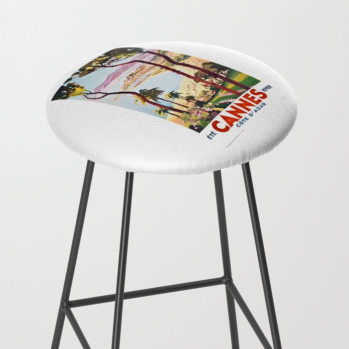 1938 France Cannes Cote D'Azur Travel Poster Stool Gallery Image 2