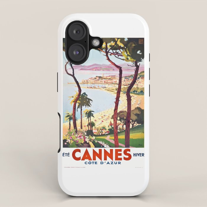 1938 France Cannes Cote D'Azur Travel Poster iPhone Case Gallery Image 1