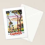 1938 France Cannes Cote D'Azur Travel Poster Stationery Card Gallery Image 2
