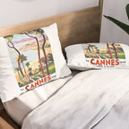 1938 France Cannes Cote D'Azur Travel Poster Pillow Sham Gallery Image 2