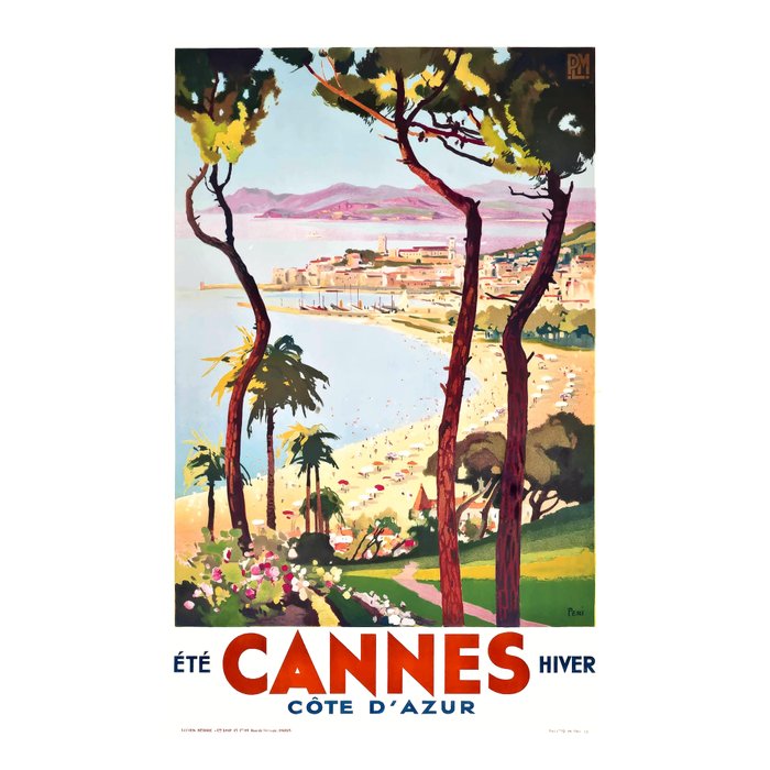 1938 France Cannes Cote D'Azur Travel Poster Coffee Mug Gallery Image 2