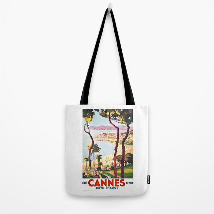 1938 France Cannes Cote D'Azur Travel Poster Tote Bag Gallery Image 2