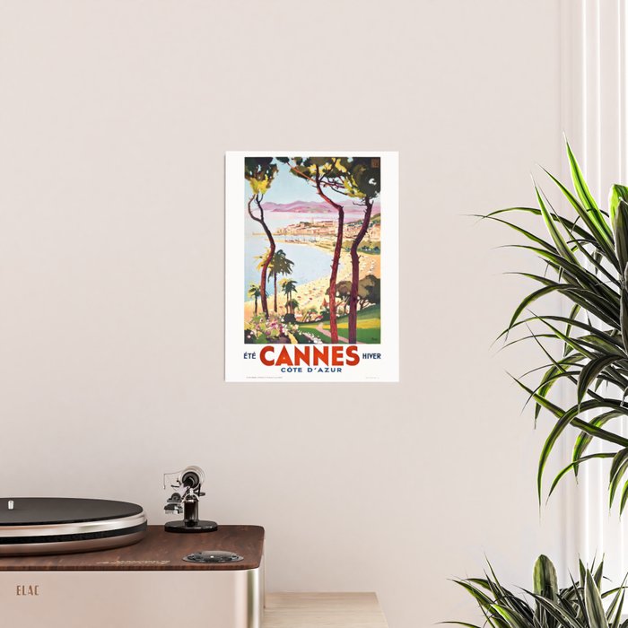 1938 France Cannes Cote D'Azur Travel Poster Poster Gallery Image 2