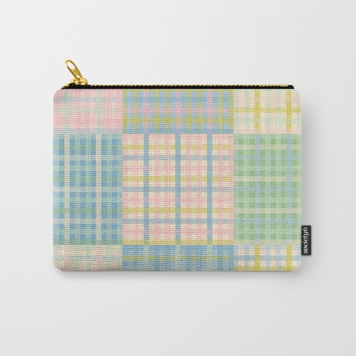 Gingham Patchwork Pastel Checkered Pattern Carry All Pouch Gallery Image 1