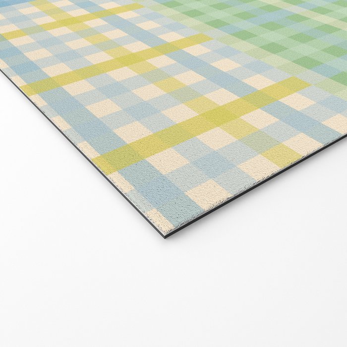 Gingham Patchwork Pastel Checkered Pattern Welcome Mat Gallery Image 2