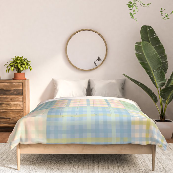Gingham Patchwork Pastel Checkered Pattern Comforter Gallery Image 3