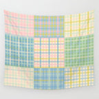 Gingham Patchwork Pastel Checkered Pattern Wall Tapestry Gallery Image 4