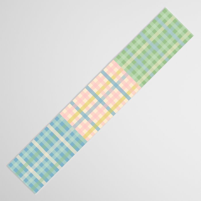 Gingham Patchwork Pastel Checkered Pattern Table Runner Gallery Image 3
