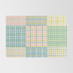 Gingham Patchwork Pastel Checkered Pattern Rug Gallery Image 2