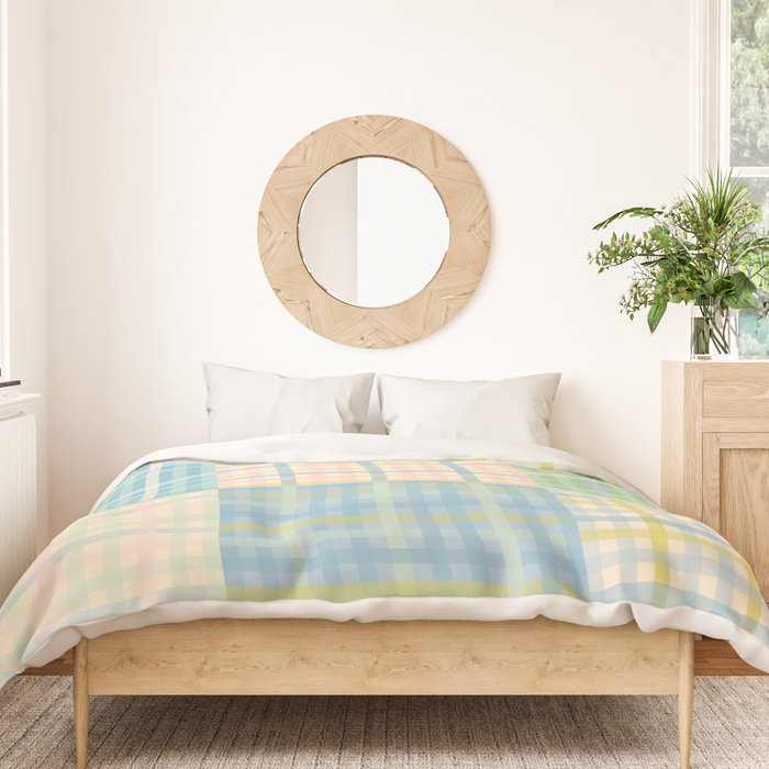 Gingham Patchwork Pastel Checkered Pattern Duvet Cover Gallery Image 3
