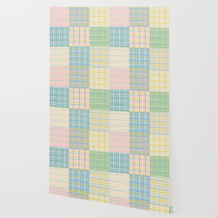 Gingham Patchwork Pastel Checkered Pattern Wallpaper Gallery Image 2