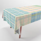 Gingham Patchwork Pastel Checkered Pattern Tablecloth Gallery Image 1