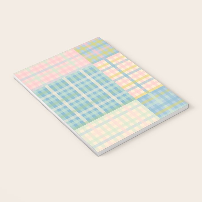 Gingham Patchwork Pastel Checkered Pattern Notebook Gallery Image 3